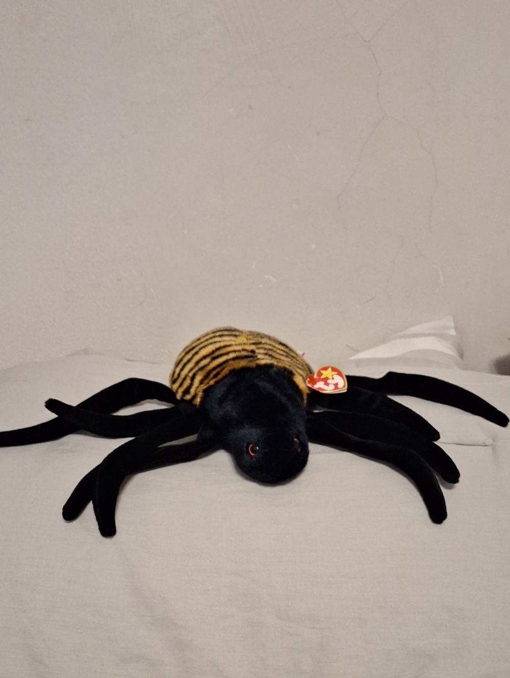 Ty Beanie Buddy SPINNER Striped Plush Spider